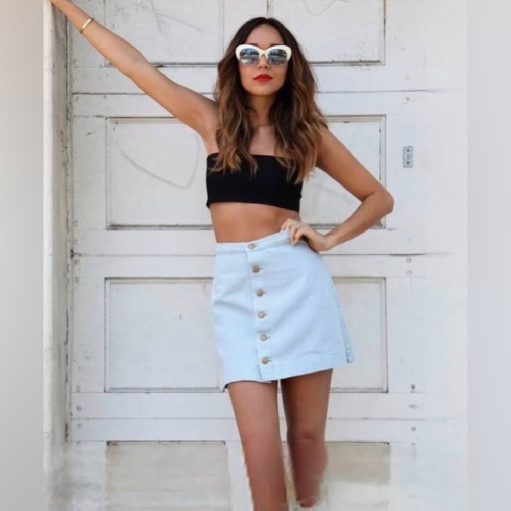 American Apparel Button Down Denim Skirt